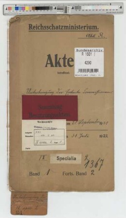 Unterbringung der Entente-Kommissionen: Bd. 1