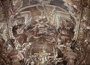 Allegorie auf die Kanonisation des Johann von Nepomuk sowie Büßende und Verehrende aus allen Volksschichten