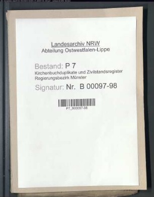 Belegakte zum Heiratsregister 1810 der Munizipalität Freckenhorst (H 1810)