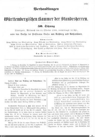 50. Sitzung, Stuttgart, 31.10.1900