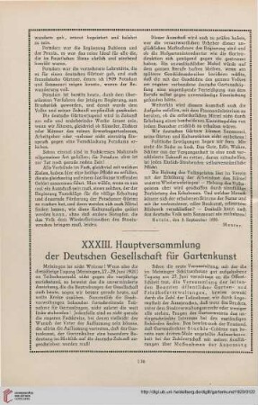 33: XXXIII. Hauptversammlung der Deutschen Gesellschaft für Gartenkunst