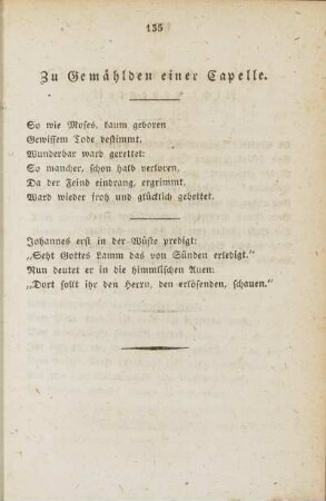 Zu Gemählden einer Capelle.