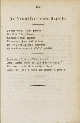 Zu Gemählden einer Capelle.