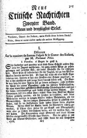 Neun und dreyßigstes Stück.