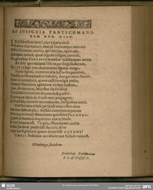 Ad Insignia Pantschmanorum Nob. Misn.