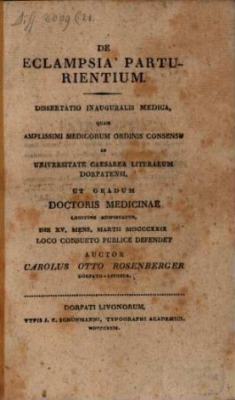 De eclampsia parturientium : diss. inaug. med.