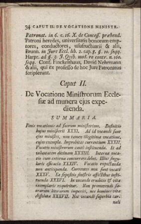 Caput II. De Vocatione Ministrorum Ecclesiæ ad munera ejus expedienda.