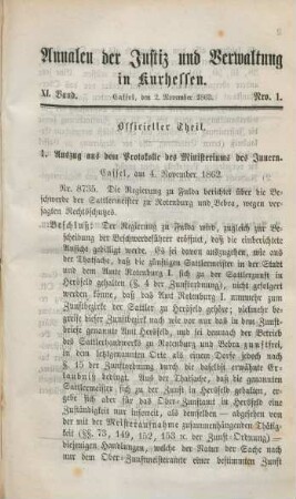 Officieller Theil. 2. November 1863-1. October 1864 = Nro. 1-12