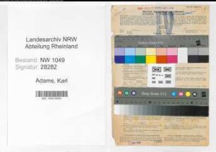 Entnazifizierung Karl Adams , geb. 01.04.1883 (Postsekretaer)
