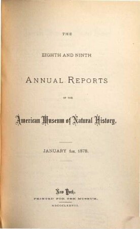 Annual report : for the year .... 8/9. 1878
