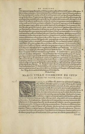Marci Tvllii Ciceronis De Officiis, Ad Marcvm Filivm, Liber Primvs.
