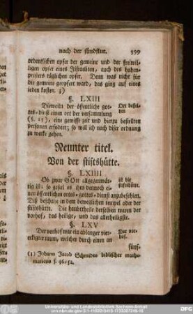 Neunter titel. Von der stiftshütte.