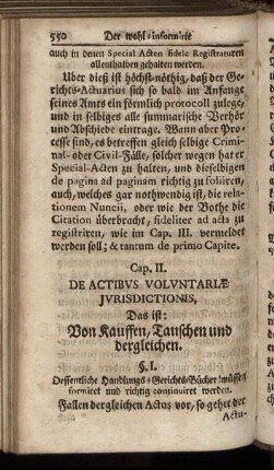Cap. II. De Actibus Voluntariæ Jurisdictionis, [...]