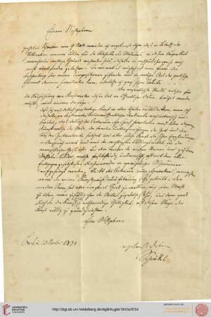 Faksimile Brief Schinkel