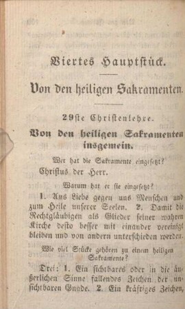 Viertes Hauptstück. Von den heiligen Sakramenten.