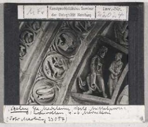 Vézelay, Basilika Sainte Madeleine: mittleres Westportal, Archivolten, 4. bis 6. Medaillon