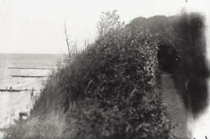 Blick vom Steilufer über den Strand und die Ostsee