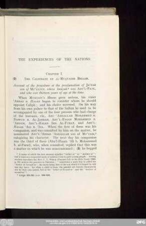 The Experiences Of The Nations.