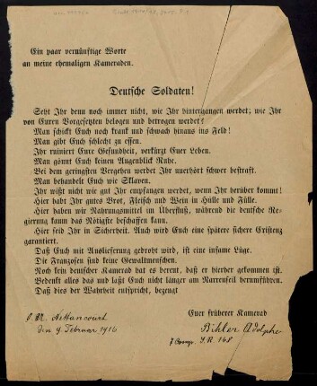 Ein paar vernünftige Worte an meine ehemaligen Kameraden : Deutsche Soldaten!