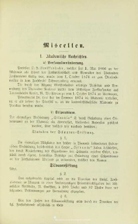 III.1. Akademische Nachrichten
