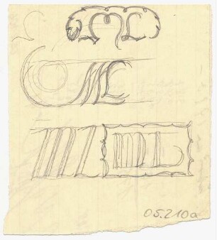 Kalligrafiestudien : Monogrammskizzen M L