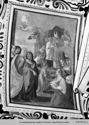 Kapellendekoration : Gewölbedekoration mit Darstellungen aus dem Marienleben : Tempelgang Mariens