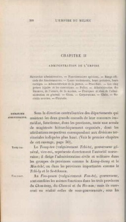 Chapitre II: Administration de l'empire