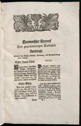 3-22, Summarischer Entwurf Des gegenwärtigen Aufsatzes.