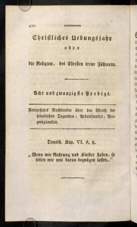 430-443, Acht und zwanzigste Predigt