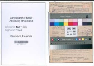 Entnazifizierung Heinrich Bruckner , geb. 28.09.1899 (Metzger)
