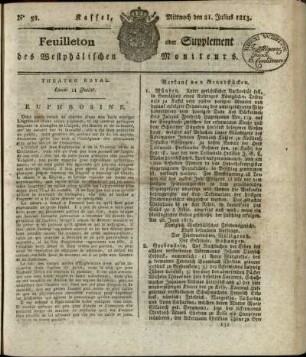 No. 58, Mittwoch den 21. Julius 1813