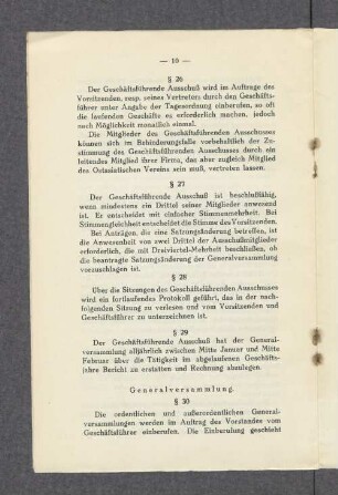 Generalversammlung.