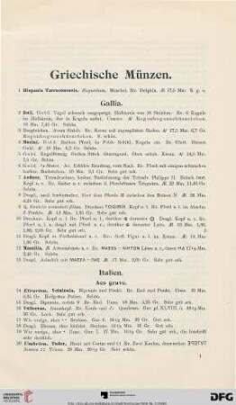 Griechische Münzen (Nr. 1-698)