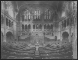 Budapest. Parlament (1896). Sitzungssaal : Budapest. Parlament (1885-1904; Imre Steindl, Eröffnung 1896). Sitzungssaal