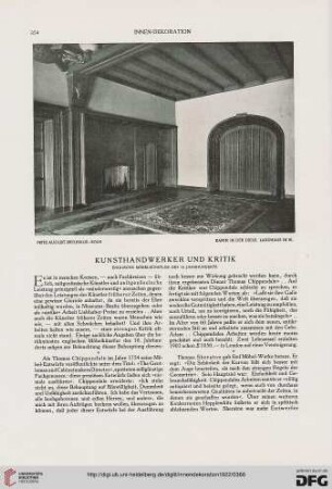 Kunsthandwerker und Kritik
