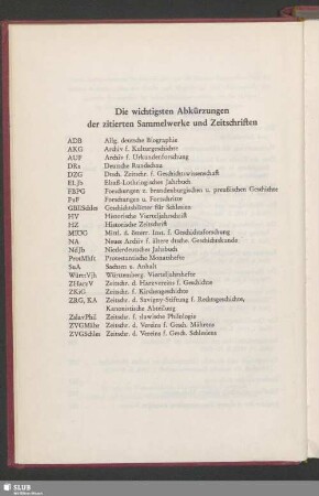 Die wichtigsten Abkürzungen der zitierten Sammelwerke und Zeitschriften