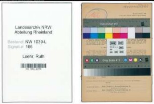 Entnazifizierung Ruth Loehr , geb. 18.02.1922 (Sekretaerin)
