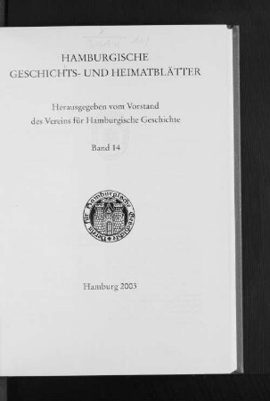 14.1998/2003: Hamburgische Geschichts- und Heimatblätter