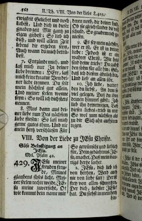 VIII. Von der Liebe zu Jesu Christo
