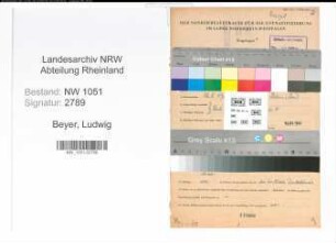 Entnazifizierung Ludwig Beyer , geb. 12.08.1900 (Zollbeamter)