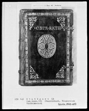 Lateinisches Stundenbuch (Livre d'heures) — Ledereinband mit Goldpressung