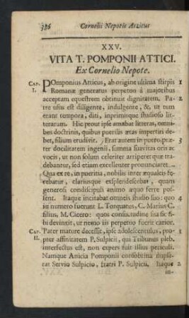 XXV. Vita T. Pomponii Attici. Ex Cornelio Nepote.