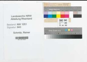 Entnazifizierung Reiner Schmitz , geb. 09.11.1902 (Kaufmaennischer Angestellter)