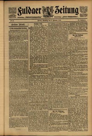 Erste Ausgabe vom Samstag, den 03. Februar 1906.