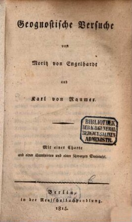 Geognostische Versuche