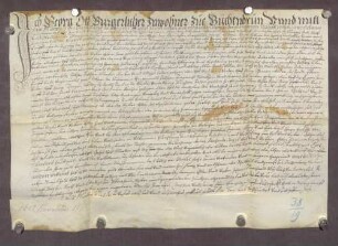 Gültbrief des Georg Ott zu Büchenbrunn gegen die Amtskellerei Durlach über 100 fl.