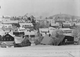 Erzgebirge. Altenberg. Ortsansicht gegen Geisingberg