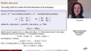 Topics in structured linear algebra - lecture 1