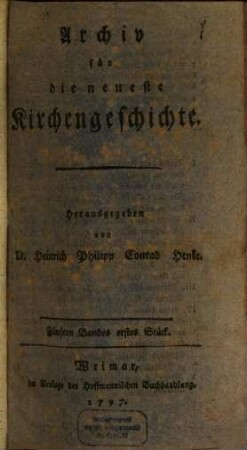 Archiv für die neueste Kirchengeschichte. 5, 5. 1797