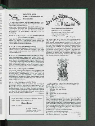 NABU-Infotelefon im November